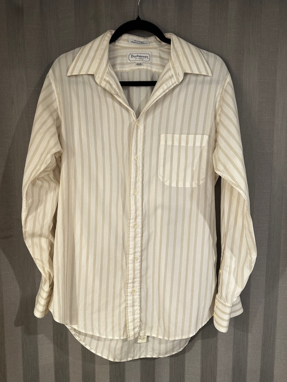 Vintage Burberrys of London Striped Button Up Dress Shirt Men's Size 15.5 - 33